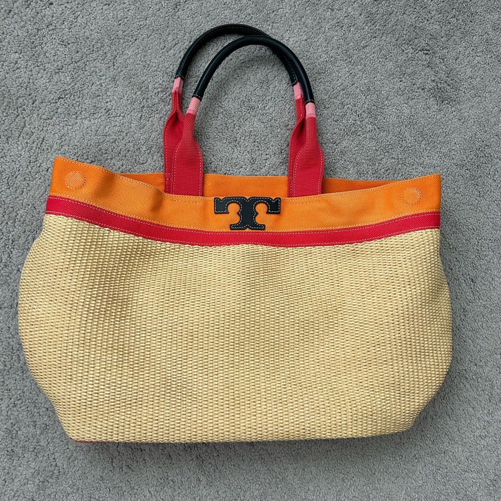 Tory Burch Raffia Tote Bag